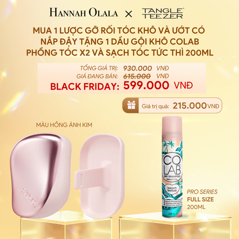  DEAL 2: [MUA 1 TẶNG 1] LƯỢC GỠ RỐI CÓ NẮP ĐẬY TIẸN DỤNG MÀU HỒNG ÁNH KIM TẶNG 1 DẦU GỘI KHÔ LÀM PHỒNG X2 VÀ SẠCH TÓC TỨC THÌ 