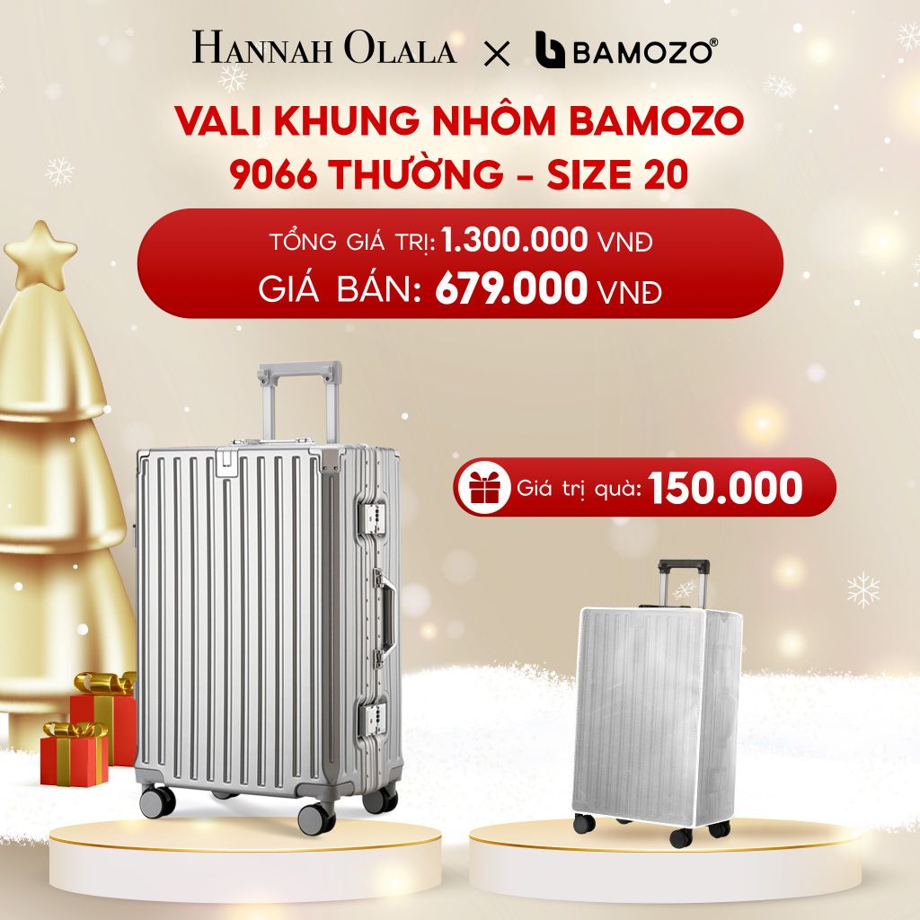  DEAL 3: VALI BAMOZO KHUNG NHÔM 9066 BẢN THƯỜNG (TẶNG BỌC VALI TRONG SUỐT) 