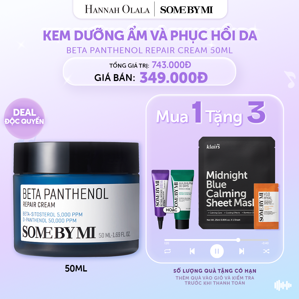  DEAL 2: KEM DƯỠNG ẨM VÀ PHỤC HỒI DA SOME BY MI BETA PANTHENOL 50ML 
