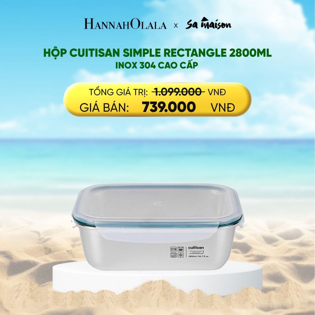  DEAL 4: HỘP INOX CAO CẤP CUITISAN SIMPLE RECTANGLE 