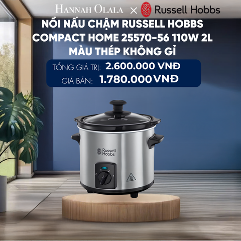  NỒI NẤU CHẬM RUSSELL HOBBS COMPACT HOME 25570-56 110W 2L MÀU THÉP KHÔNG GỈ 