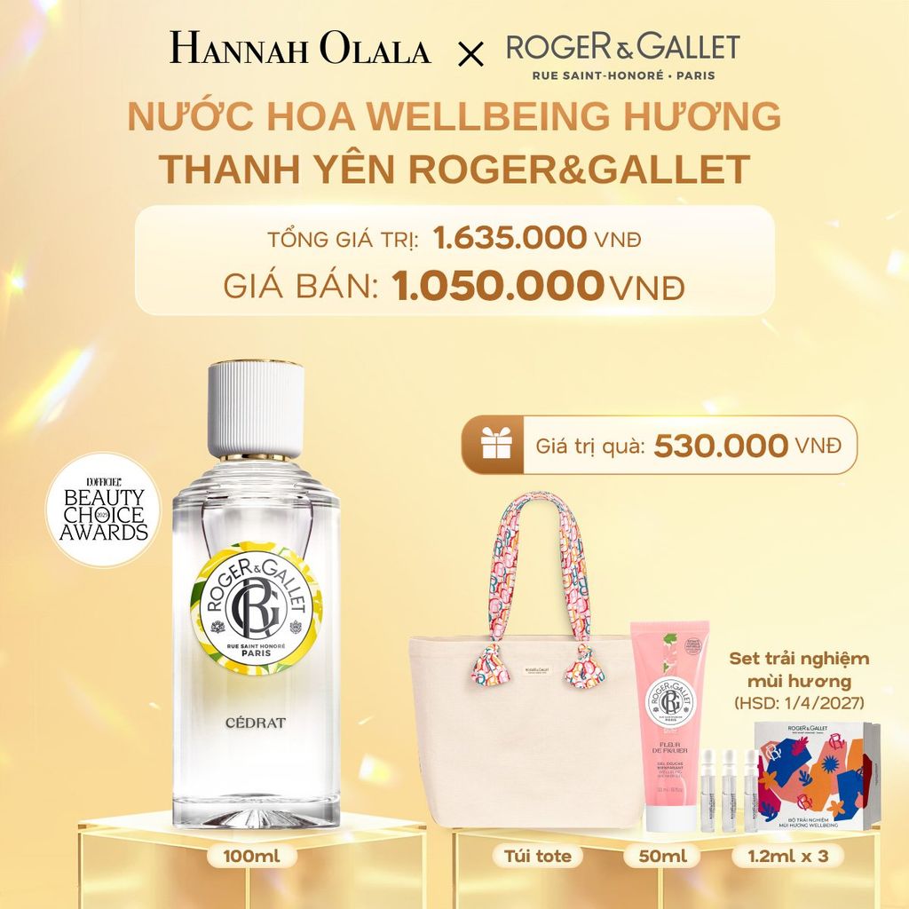  C361_DEAL 2: NƯỚC HOA WELLBEING ROGER&GALLET 100ML 