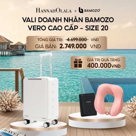  VALI DOANH NHÂN BAMOZO VERO KHUNG NHÔM CAO CẤP (TẶNG VÍ THẺ DA CARD HOLDER BAMOZO, GỐI CHỮ U ĐỠ CỔ)_ D755 