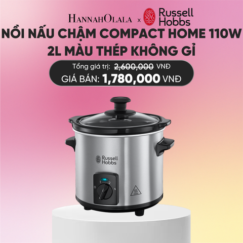  NỒI NẤU CHẬM RUSSELL HOBBS COMPACT HOME 25570-56 110W 2L MÀU THÉP KHÔNG GỈ 