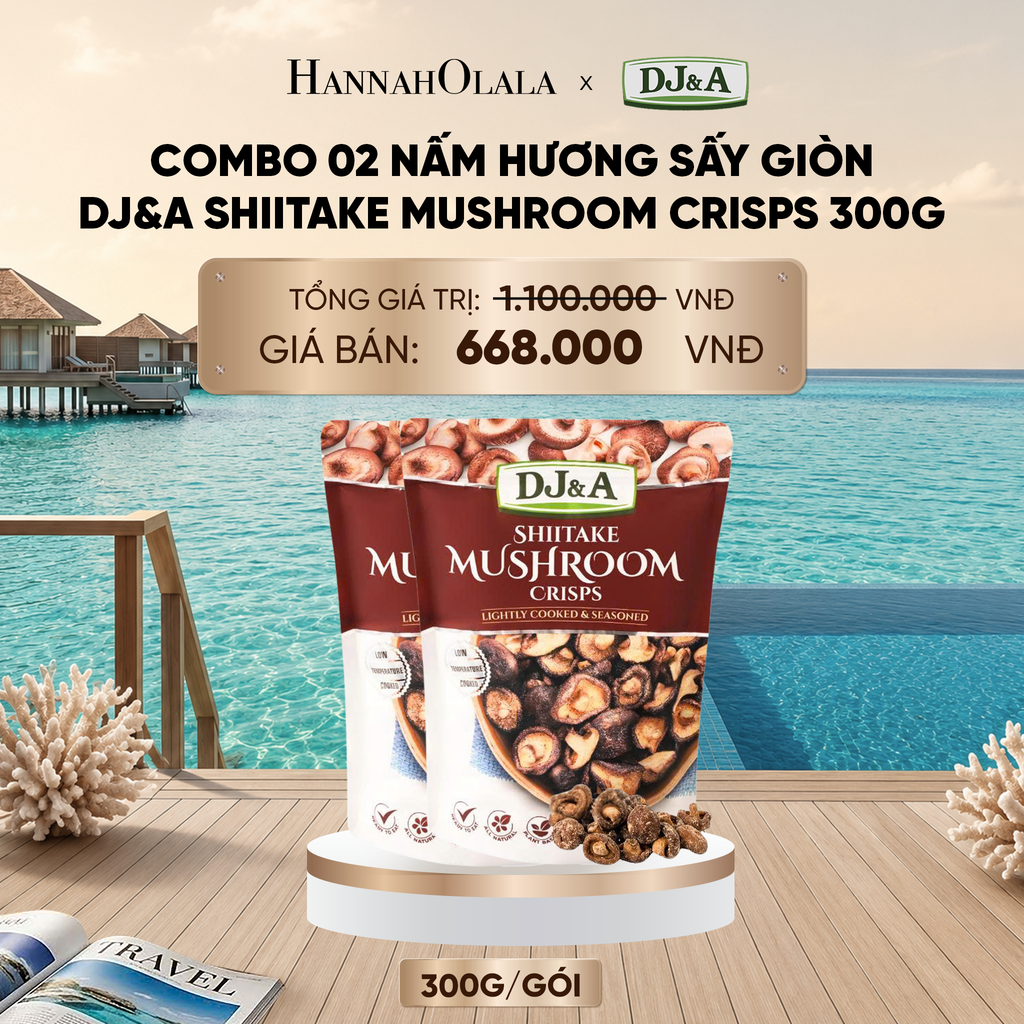  COMBO 02 NẤM HƯƠNG SẤY GIÒN DJ&A SHIITAKE MUSHROOM CRISPS 300G - DEAL 2 