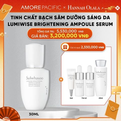  D60_DEAL 10: TINH CHẤT BẠCH SÂM DƯỠNG SÁNG DA SULWHASOO LUMIWISE BRIGHTENING AMPOULE SERUM 30ML 
