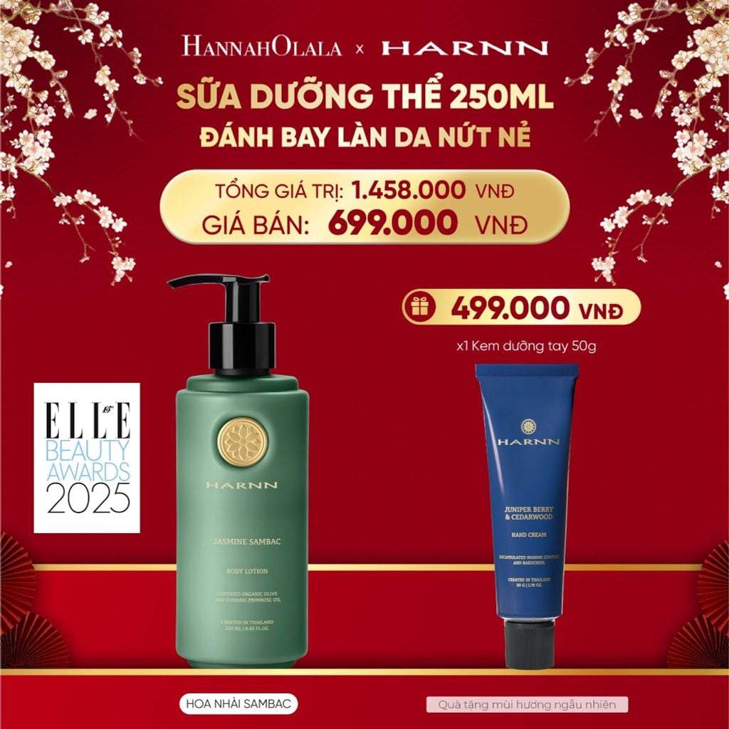  DEAL 2. SỮA DƯỠNG THỂ HARNN 250ML ĐÁNH BAY LÀN DA NỨT NẺ 
