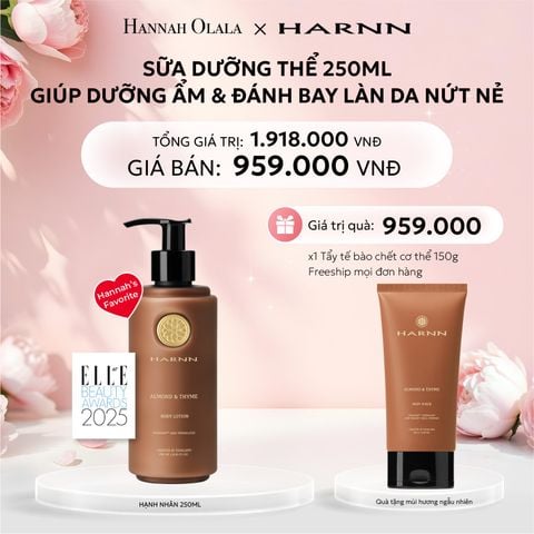  E1006: DEAL 2: BODY LOTION - SỮA DƯỠNG THỂ HARNN 250ML GIÚP DƯỠNG ẨM & ĐÁNH BAY LÀN DA NỨT NẺ 250ML 