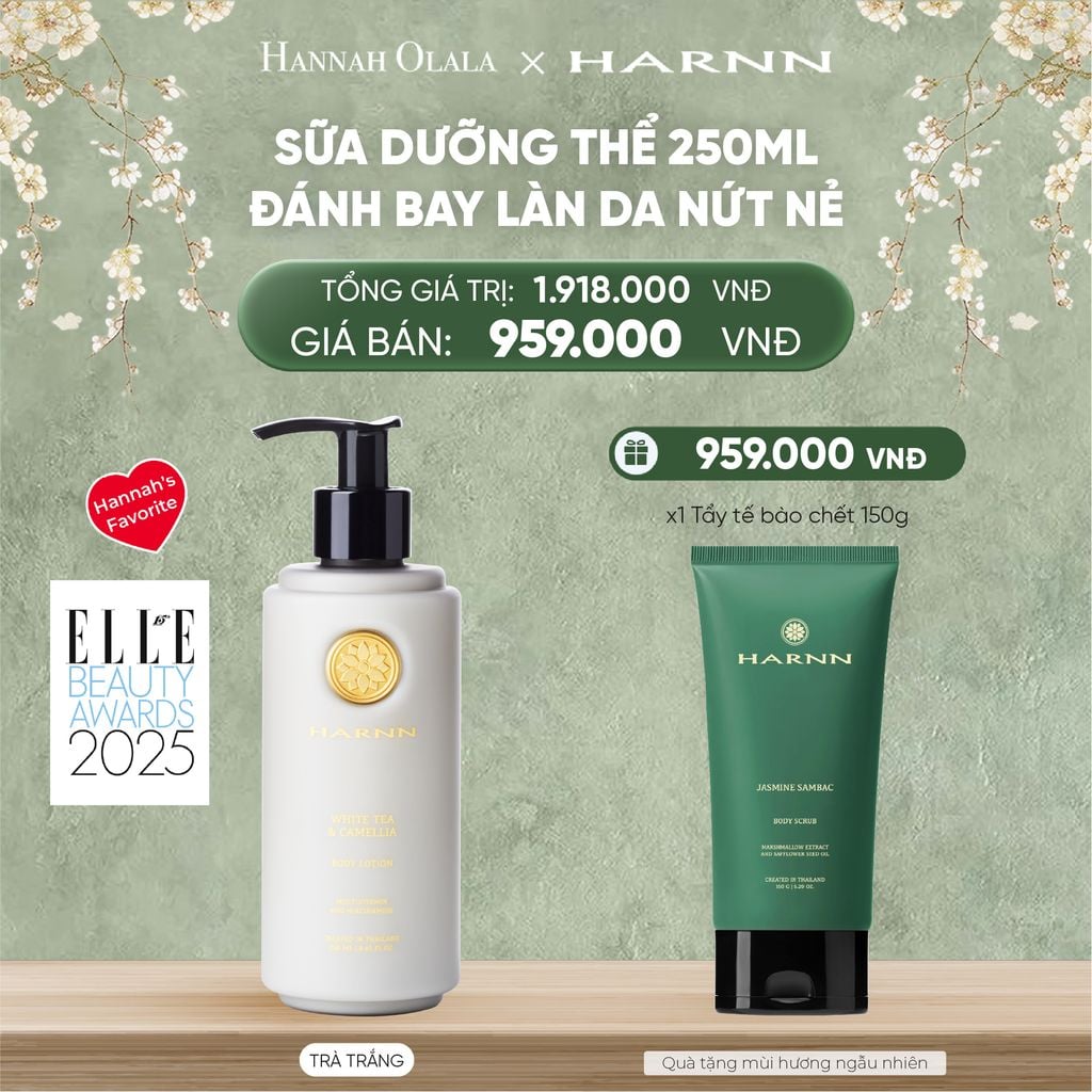  DEAL 2: SỮA DƯỠNG THỂ HARNN 250ML ĐÁNH BAY LÀN DA NỨT NẺ 