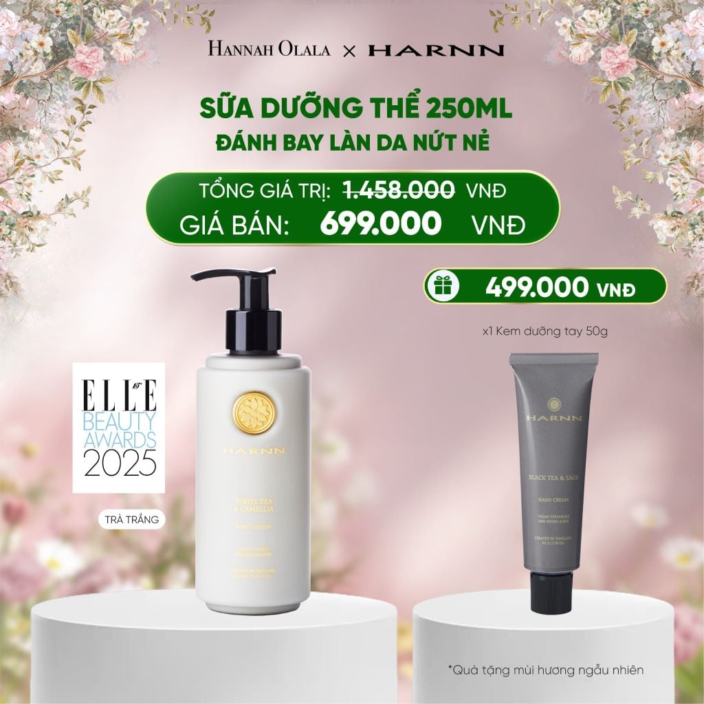 DEAL 2: SỮA DƯỠNG THỂ HARNN 250ML ĐÁNH BAY LÀN DA NỨT NẺ 