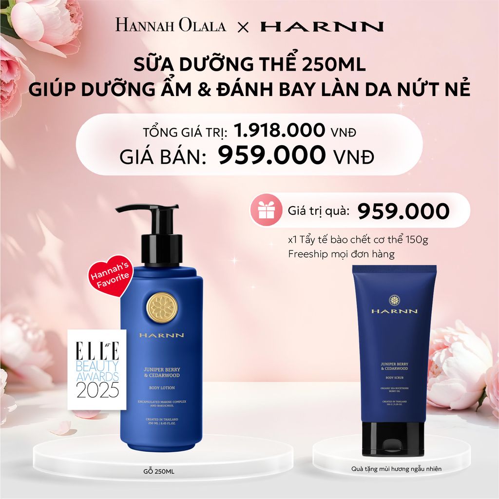  E1006: DEAL 2: BODY LOTION - SỮA DƯỠNG THỂ HARNN 250ML GIÚP DƯỠNG ẨM & ĐÁNH BAY LÀN DA NỨT NẺ 250ML 