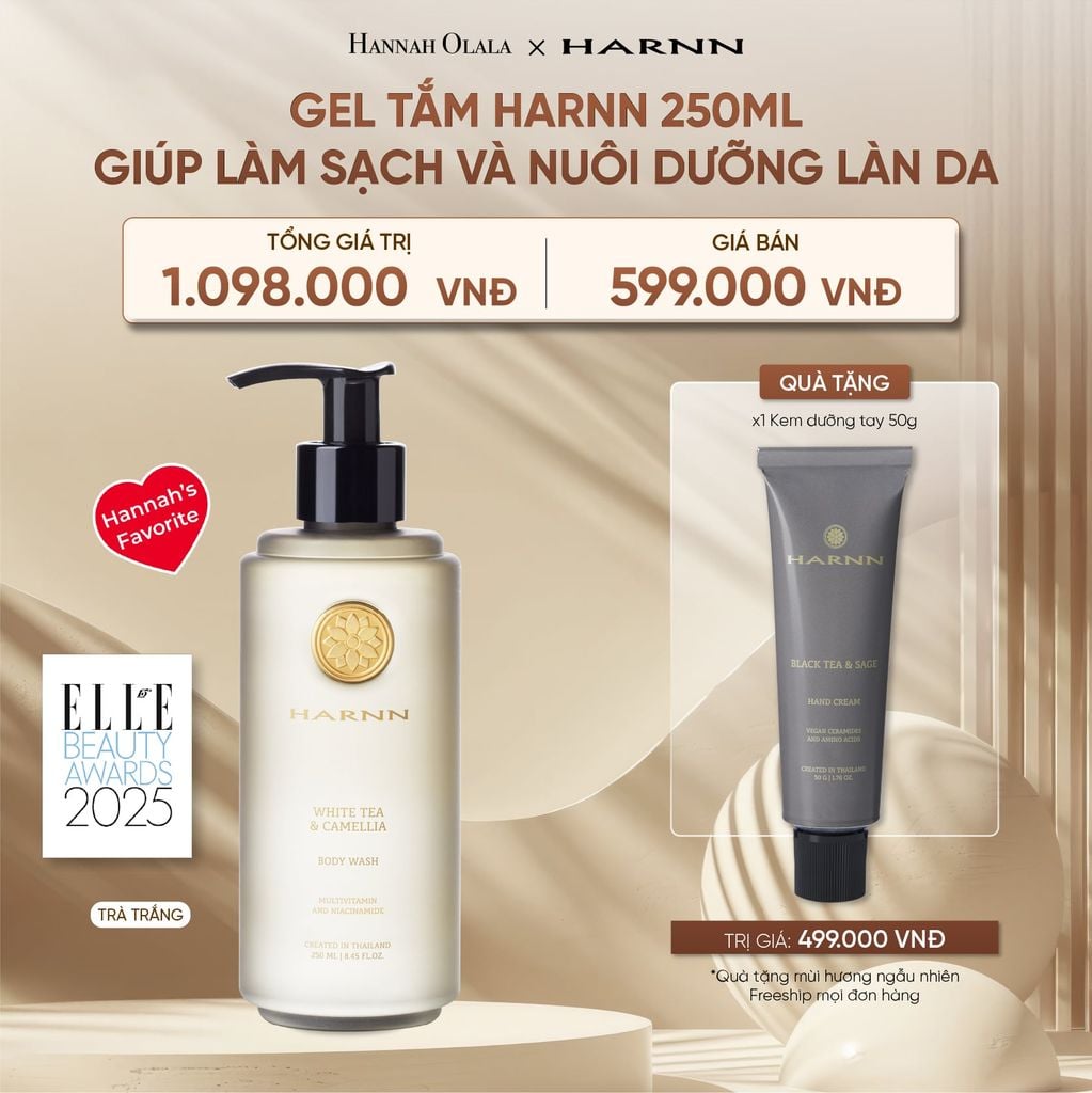  DEAL 29: GEL TẮM HARNN 250ML GIÚP LÀM SẠCH VÀ NUÔI DƯỠNG LÀN DA 