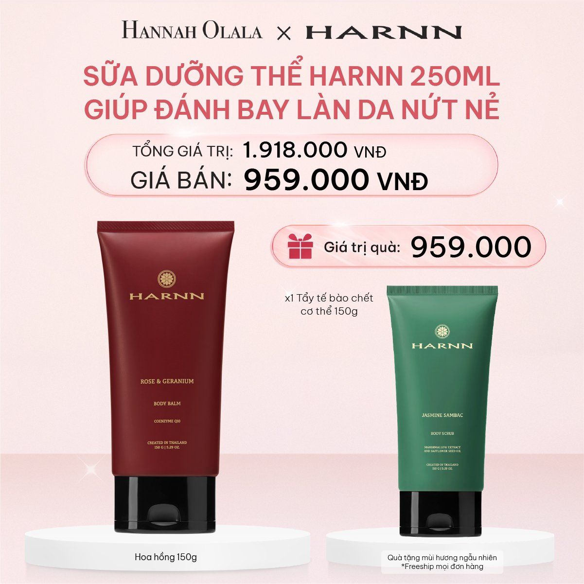  E462_DEAL 2: BODY LOTION - SỮA DƯỠNG THỂ HARNN GIÚP ĐÁNH BAY LÀN DA NỨT NẺ 250ML 