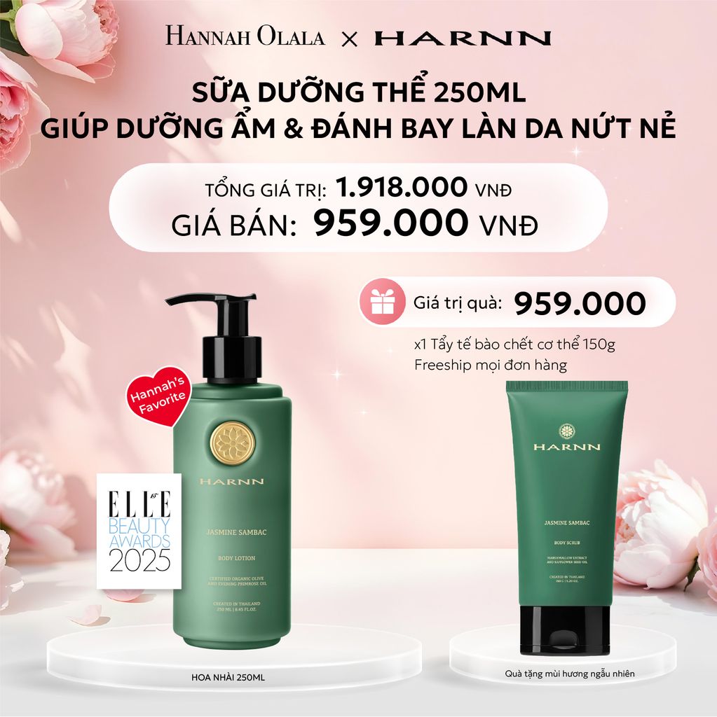  E1006: DEAL 2: BODY LOTION - SỮA DƯỠNG THỂ HARNN 250ML GIÚP DƯỠNG ẨM & ĐÁNH BAY LÀN DA NỨT NẺ 250ML 