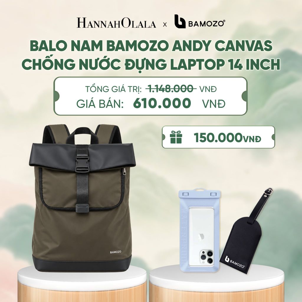  BALO NAM BAMOZO ROAM CHỐNG NƯỚC ĐỰNG LAPTOP 16 INCH, BALO ĐI LÀM CÔNG SỞ DU LỊCH CAO CẤP (TAG THẺ DA CHỐNG THẤT LẠC + TÚI ĐỰNG ĐIỆN THOẠI CHỐNG NƯỚC) - A721 