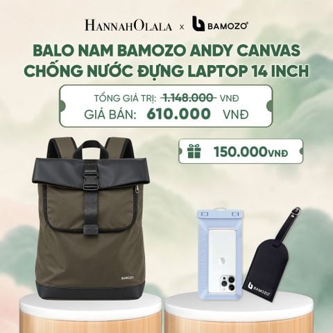  BALO NAM BAMOZO ROAM CHỐNG NƯỚC ĐỰNG LAPTOP 16 INCH, BALO ĐI LÀM CÔNG SỞ DU LỊCH CAO CẤP (TAG THẺ DA CHỐNG THẤT LẠC + TÚI ĐỰNG ĐIỆN THOẠI CHỐNG NƯỚC) - A721 