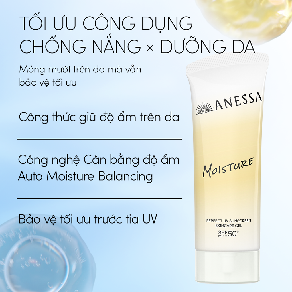  DEAL 13: [PHIÊN BẢN MỚI] GEL CHỐNG NẮNG DƯỠNG DA 24H CÂN BẰNG ĐỘ ẨM ANESSA MOISTURE UV GEL SPF50+ PA++++ 90G 