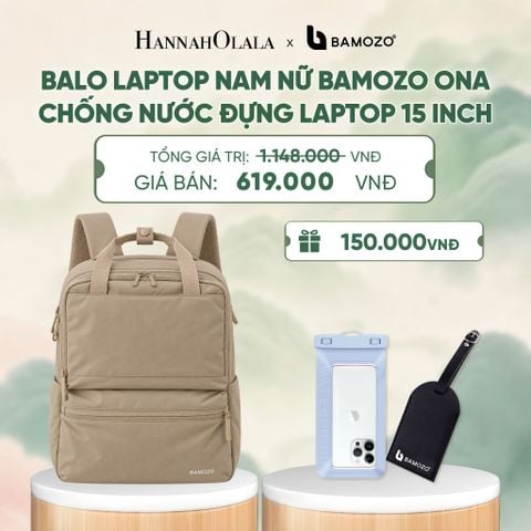  BALO LAPTOP NAM NỮ BAMOZO ONA CHỐNG NƯỚC ĐỰNG LAPTOP 15 INCH, BALO ĐI LÀM CÔNG SỞ SIÊU NHẸ (TAG THẺ DA CHỐNG THẤT LẠC + TÚI ĐỰNG ĐIỆN THOẠI CHỐNG NƯỚC) - A726 