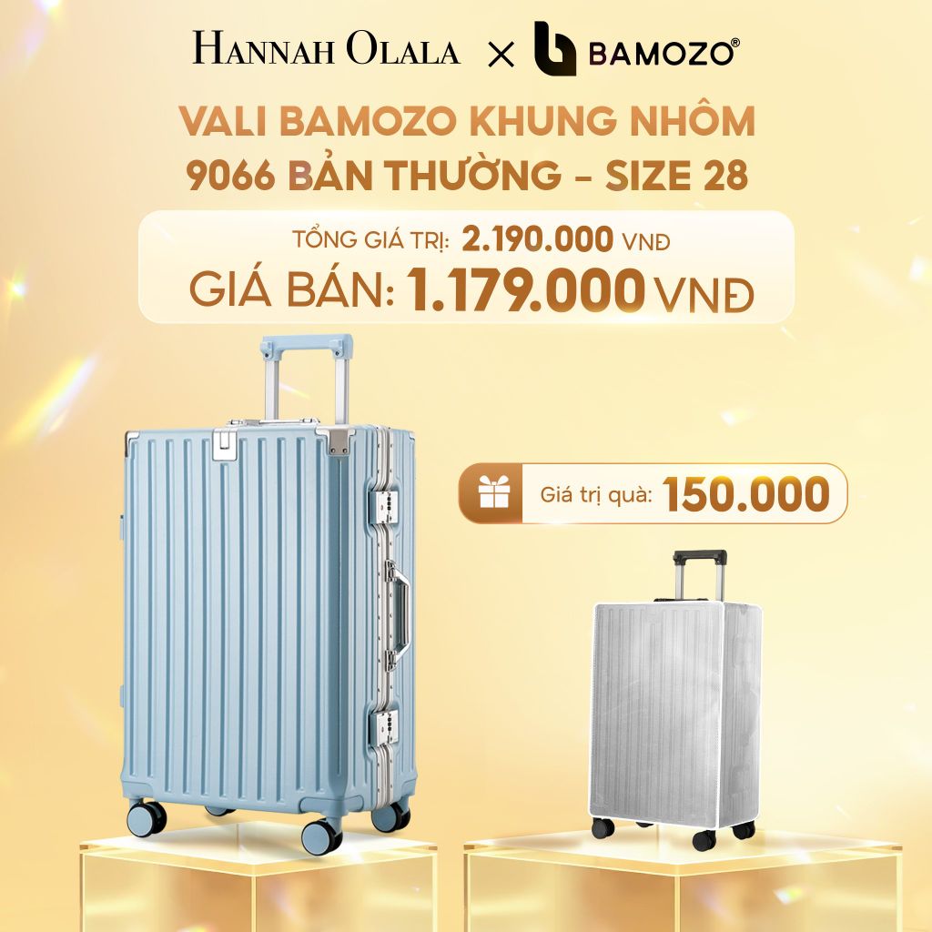  C248_DEAL 2: VALI BAMOZO KHUNG NHÔM 9066 BẢN THƯỜNG (TẶNG BỌC VALI TRONG SUỐT) 