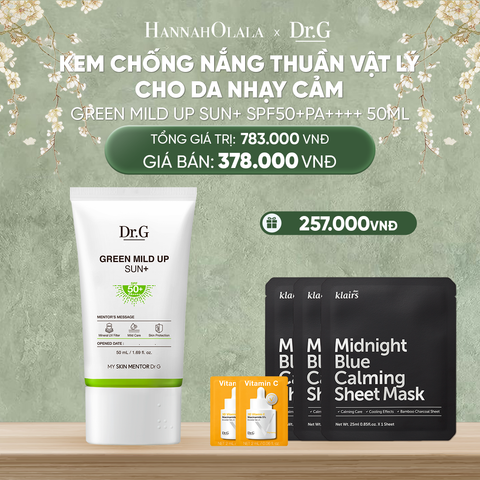  D345_DEAL 2: KEM CHỐNG NẮNG DR.G THUẦN VẬT LÝ GREEN MILD UP SUN+ SPF50+ PA++++ 50ML 