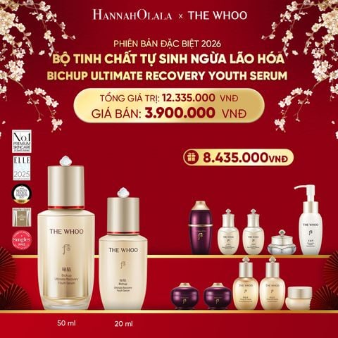  DEAL 02: PHIÊN BẢN ĐẶC BIỆT 2026 - BỘ TINH CHẤT TỰ SINH NGỪA LÃO HÓA THẾ HỆ THỨ 4 THE WHOO BICHUP ULTIMATE RECOVERY YOUTH SERUM DUO SPECIAL SET 