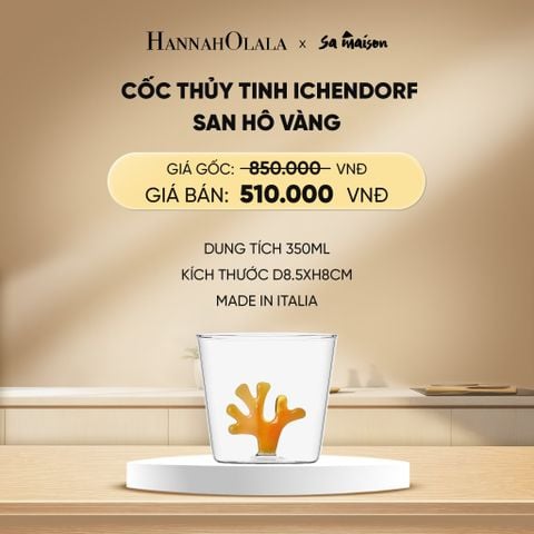  DEAL 6: CỐC THỦY TINH ICHENDORF TRANG TRÍ HÌNH SAN HÔ MÀU 