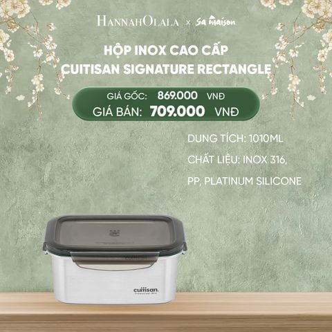  DEAL 17: HỘP INOX CAO CẤP CUITISAN SIGNATURE RECTANGLE INOX 316 