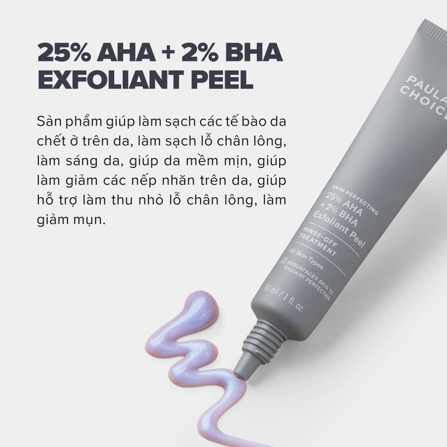  TINH CHẤT THAY DA SINH HỌC GIÚP DA SÁNG MỊN SKIN PERFECTING 25% AHA + 2% BHA EXFOLIANT PEEL 30ML HSD: 9/2027  - DEAL 11 - A1880 