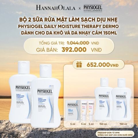  BỘ 2 SỮA RỬA MẶT LÀM SẠCH DỊU NHẸ PHYSIOGEL DAILY MOISTURE THERAPY DERMO DÀNH CHO DA KHÔ VÀ DA NHẠY CẢM 150ML - B615 