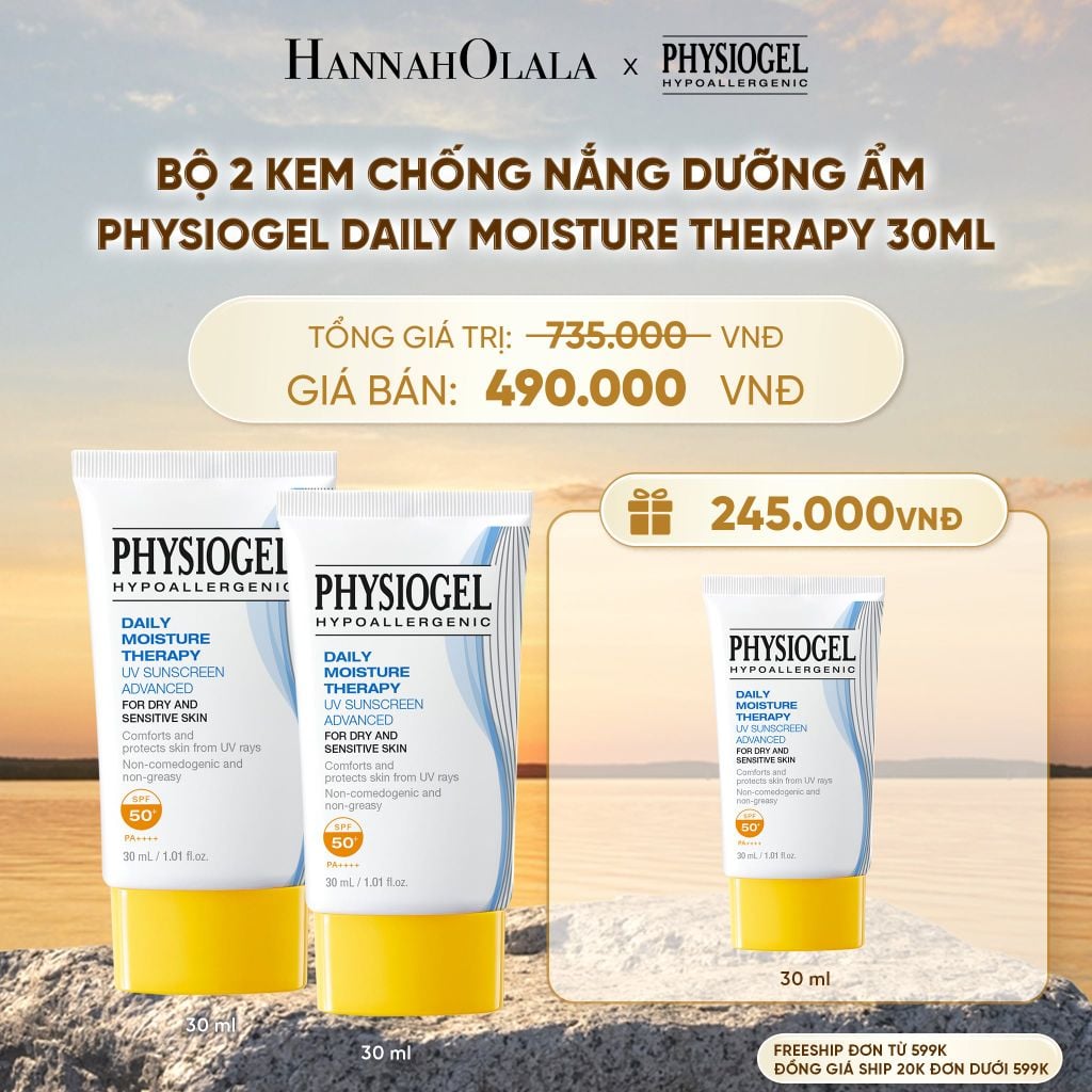  BỘ 2 KEM CHỐNG NẮNG DƯỠNG ẨM PHYSIOGEL DAILY MOISTURE THERAPY 30ML - B617 