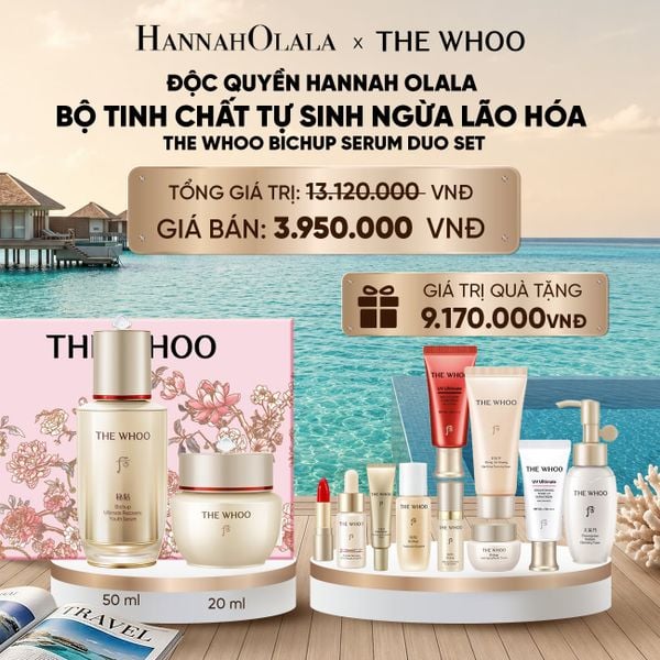  ĐỘC QUYỀN HANNAH OLALA - BỘ TINH CHẤT TỰ SINH NGỪA LÃO HÓA THẾ HỆ THỨ 4 THE WHOO BICHUP ULTIMATE RECOVERY YOUTH SERUM DUO SPECIAL SET 