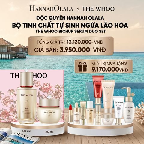  ĐỘC QUYỀN HANNAH OLALA - BỘ TINH CHẤT TỰ SINH NGỪA LÃO HÓA THẾ HỆ THỨ 4 THE WHOO BICHUP ULTIMATE RECOVERY YOUTH SERUM DUO SPECIAL SET 