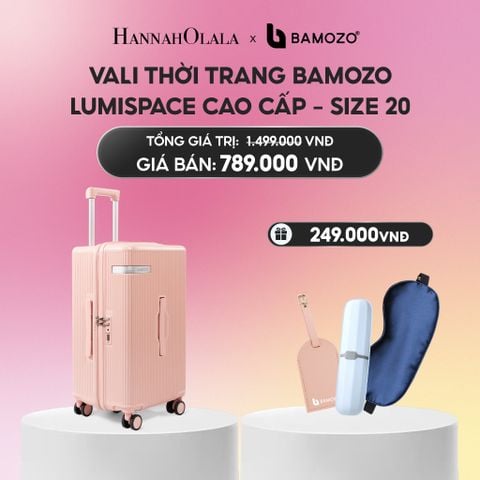  VALI BAMOZO LUMISPACE CAO CẤP (TẶNG TAG VALI DA, HỘP ĐỰNG BÀN CHẢI, BỊT MẮT LỤA SATIN)_A2183 