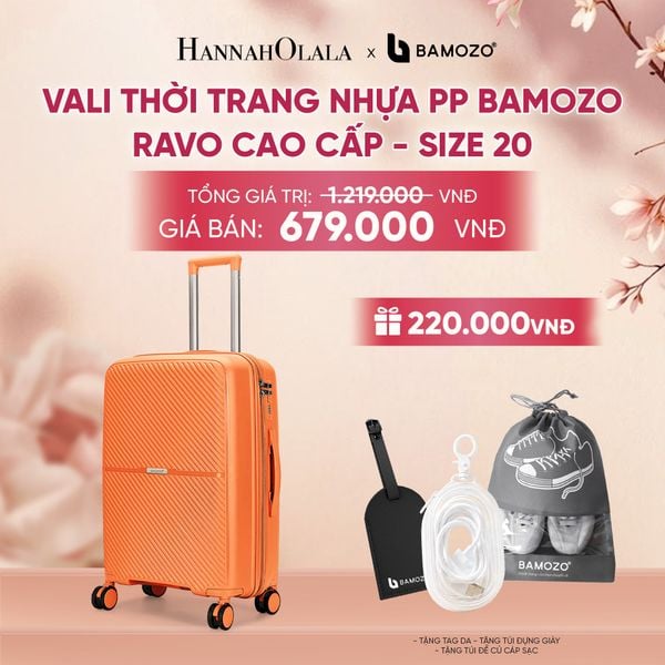  VALI BAMOZO RAVO NHỰA PP CAO CẤP CHỐNG VỠ (TẶNG THẺ TAG DA CHỐNG THẤT LẠC + TÚI ĐỰNG GIÀY XÁM + TÚI ĐỰNG CÁP SẠC) - A2083 