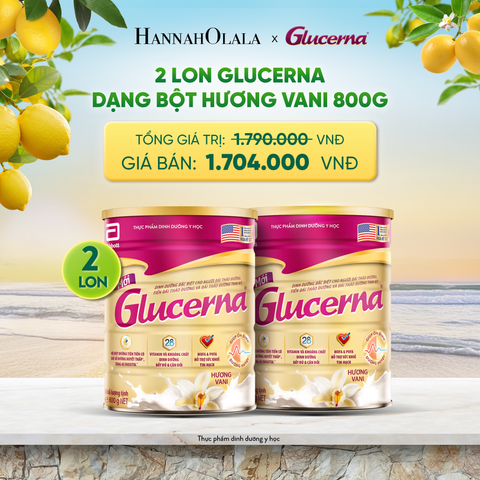  2 LON GLUCERNA DẠNG BỘT HƯƠNG VANI 800G DEAL 2: 