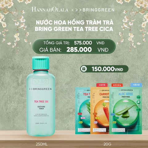  DEAL 4: NƯỚC HOA HỒNG TRÀM TRÀ BRING GREEN TEA TREE CICA SOOTHING TONER 250ML 