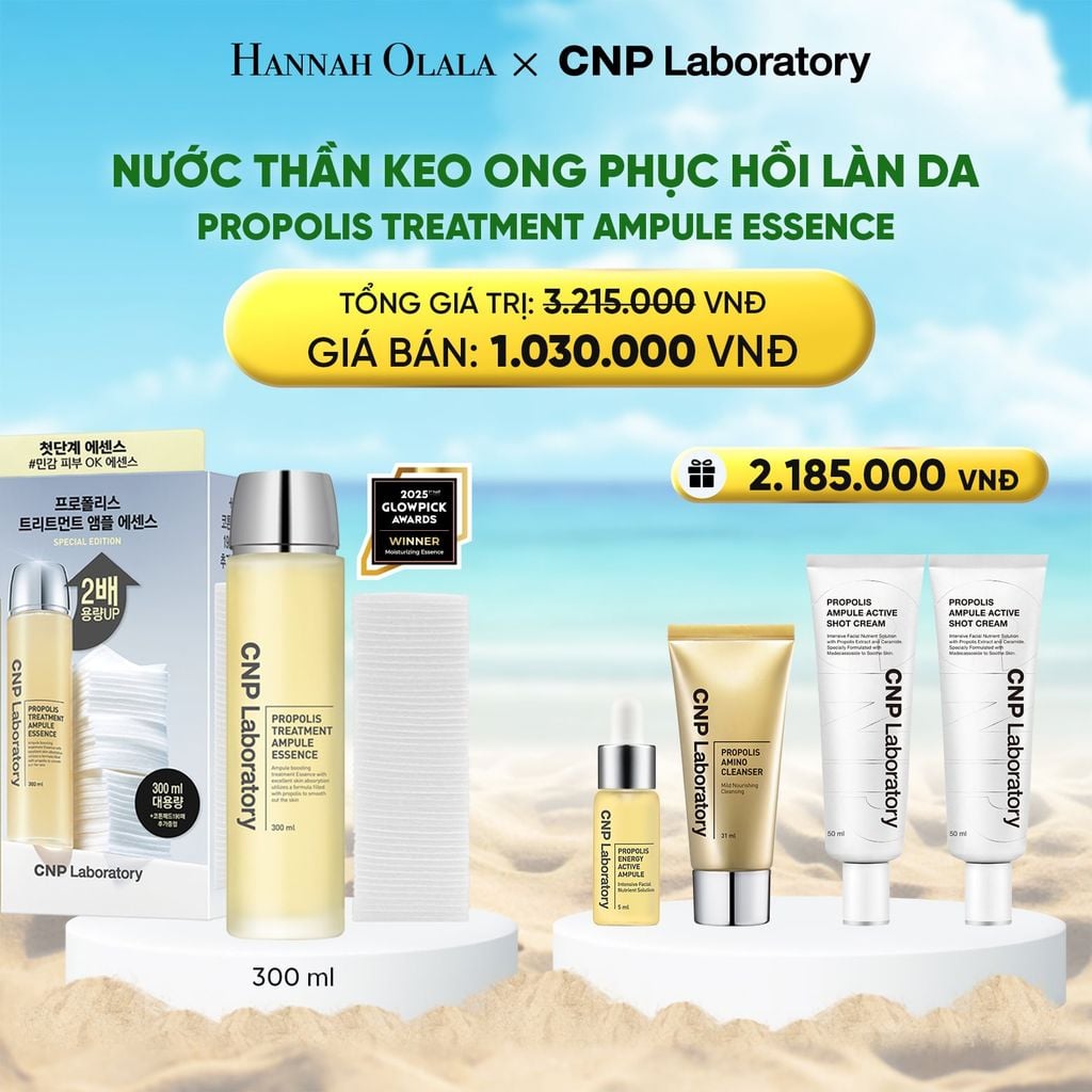 DEAL 48: JUMBO SIZE - BỘ NƯỚC THẦN KEO ONG PHỤC HỒI LÀN DA CNP PROPOLIS TREATMENT AMPULE ESSENCE 300ML 