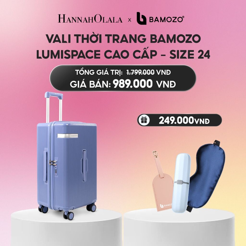 VALI BAMOZO LUMISPACE CAO CẤP (TẶNG TAG VALI DA, HỘP ĐỰNG BÀN CHẢI, BỊT MẮT LỤA SATIN)_A2183 