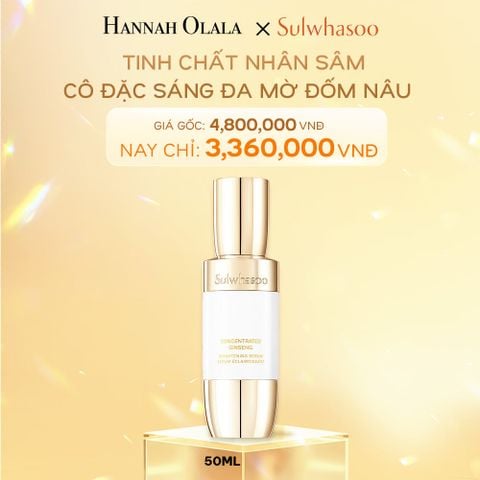  DEAL 2: TINH CHẤT DƯỠNG DA SÁNG MỊN, CĂNG MƯỚT TỪ NHÂN SÂM SULWHASOO CONCENTRATED GINSENG BRIGHTENING SERUM 50ML 