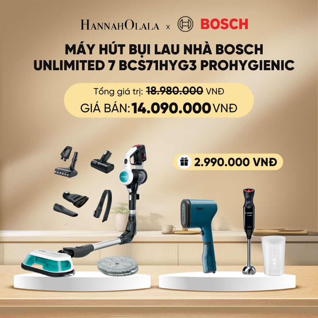  DEAL 2: MÁY HÚT BỤI LAU NHÀ BOSCH UNLIMITED 7 BCS71HYG3 PROHYGIENIC 