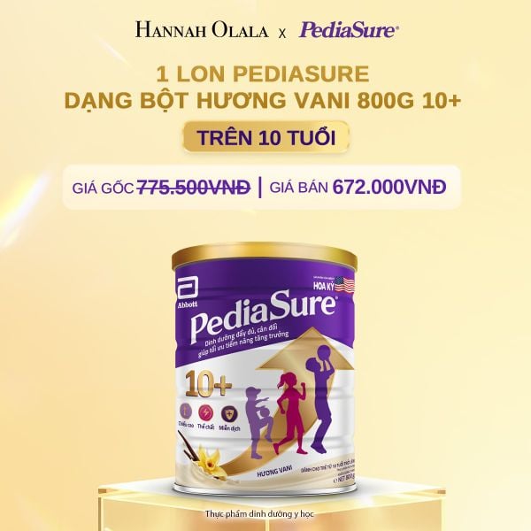  C183_DEAL 2: 1 LON PEDIASURE DẠNG BỘT HƯƠNG VANI 800G 10+ 