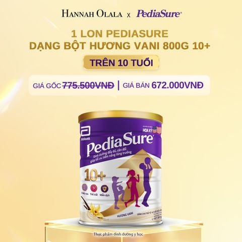  DEAL 2: 1 LON PEDIASURE DẠNG BỘT HƯƠNG VANI 800G 10+ 