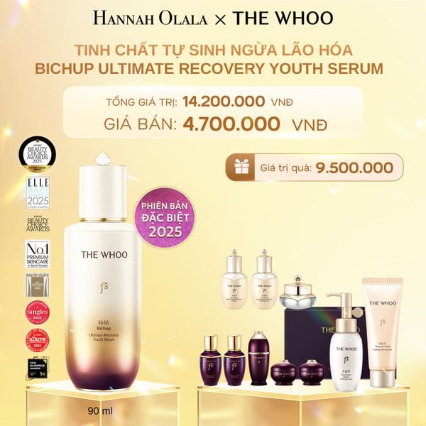  DEAL 2: [PHIÊN BẢN ĐẶC BIỆT 2025] TINH CHẤT TỰ SINH CHỐNG LÃO HÓA THẾ HỆ THỨ 4 THE WHOO BICHUP ULTIMATE RECOVERY YOUTH SERUM 90ML 