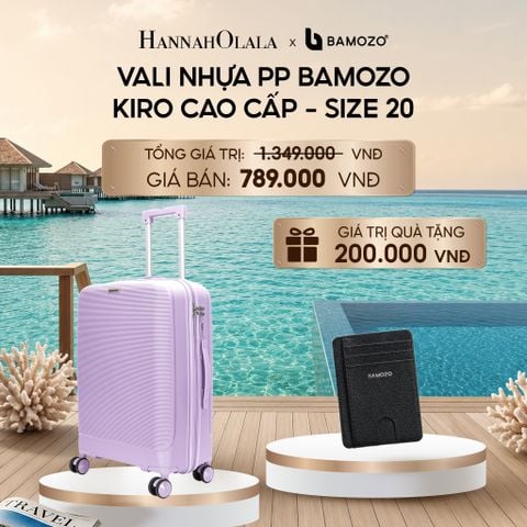  VALI BAMOZO KIRO NHỰA PP CAO CẤP CHỐNG VỠ, CHỐNG RẠCH (TẶNG VÍ THẺ DA CARD HOLDER BAMOZO)_ D1974 