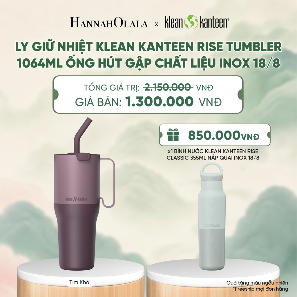  LY GIỮ NHIỆT KLEAN KANTEEN RISE TUMBLER 1064ML ỐNG HÚT GẬP CHẤT LIỆU INOX 18/8 - A4022 