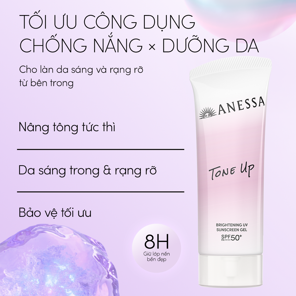  DEAL 12: [PHIÊN BẢN MỚI] GEL CHỐNG NẮNG DƯỠNG SÁNG NÂNG TÔNG & HIỆU CHỈNH SẮC TÍM ANESSA TONE UP UV GEL SPF50+ PA++++ 90G 