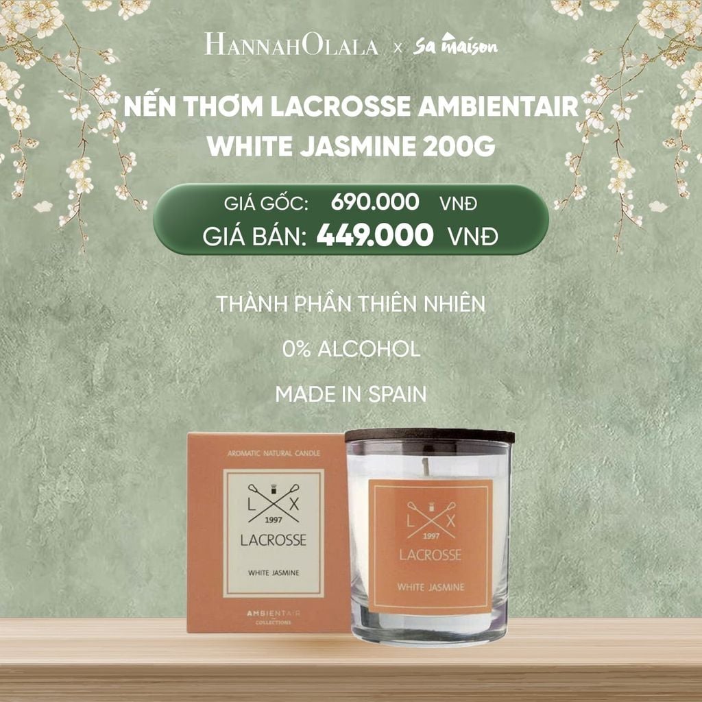  DEAL 5: NẾN THƠM LACROSSE AMBIENTAIR, 200G 