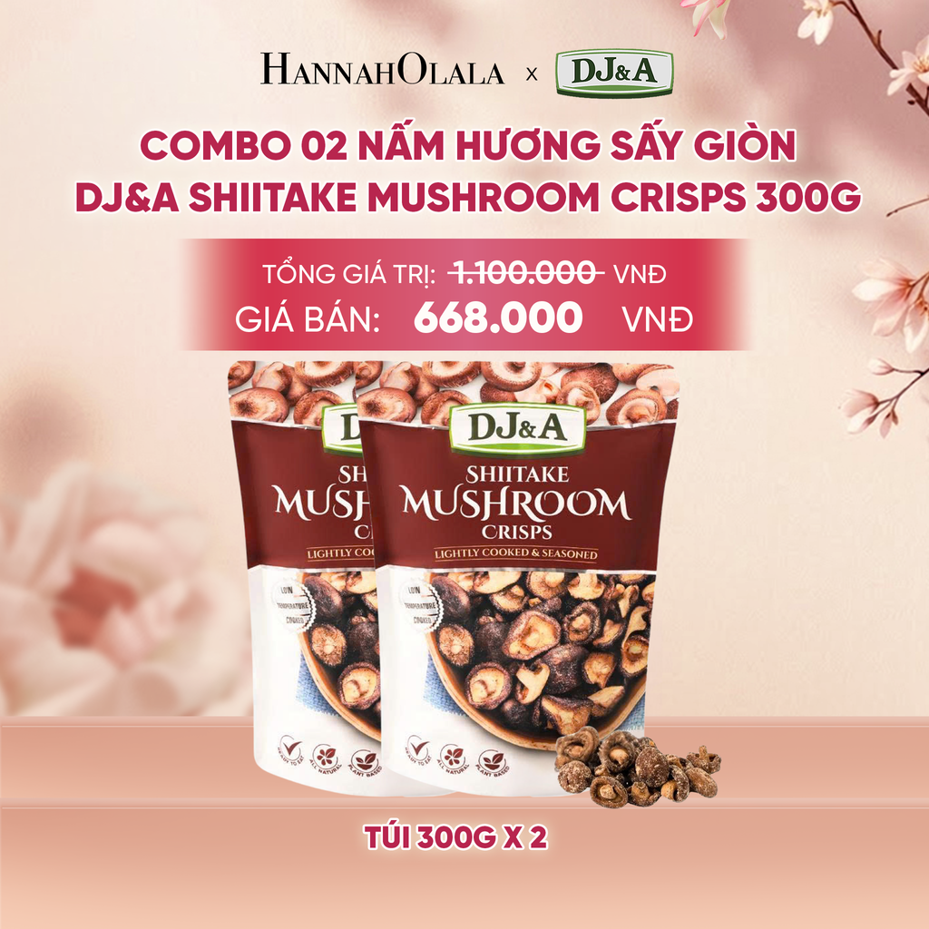  COMBO 02 NẤM HƯƠNG SẤY GIÒN DJ&A SHIITAKE MUSHROOM CRISPS 300G - DEAL 2 - A61 