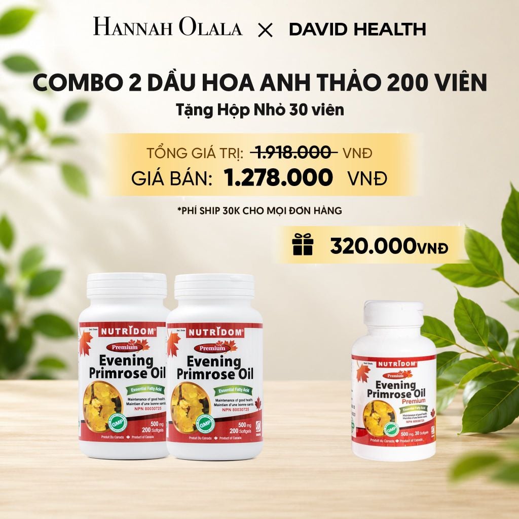  MUA 2 HỘP DẦU HOA ANH THẢO CHIỀU DAVID HEALTH (200 VIÊN) - TẶNG 1 HỘP DẦU HOA ANH THẢO (30 VIÊN) - FLASH DEAL 