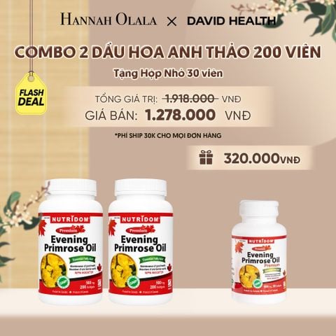  [FLASH DEAL] MUA 2 HỘP DẦU HOA ANH THẢO CHIỀU (200 VIÊN) - TẶNG 1 HỘP DẦU HOA ANH THẢO (30 VIÊN) DAVID HEALTH - A509 